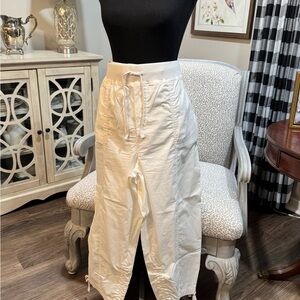 Elegant Cream Drawstring Pants